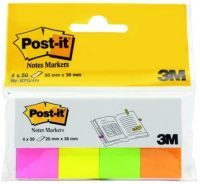   3M Post-it Index 670-4N jelölőlapok - neon színekben - 4 x 50 lap / csomag