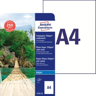 Avery Zweckform 2559-20 tintasugaras nyomtatóval nyomtatható fotópapír