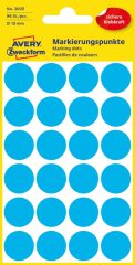 Avery Zweckform 18 mm átmérőjű öntapadó kék színű jelölő címke, jelölő pötty, jelölő pont