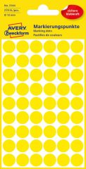 Avery Zweckform 12 mm átmérőjű öntapadó sárga színű jelölő címke, jelölő pötty, jelölő pont