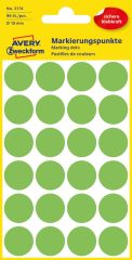 Avery Zweckform 18 mm átmérőjű öntapadó neon zöld színű jelölő címke, jelölő pötty, jelölő pont