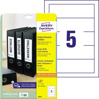 Avery Zweckform 32231 iratrendező betétlap