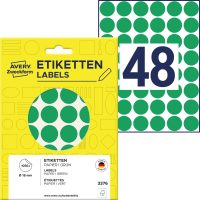 Avery Zweckform 18 mm átmérőjű öntapadó zöld színű jelölő címke, jelölő pötty, jelölő pont