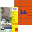 Avery Zweckform 70 x 37 mm méretű, piros színű nyomtatható öntapadós etikett címke