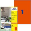 Avery Zweckform 210 x 297 mm méretű, piros színű nyomtatható öntapadós etikett címke
