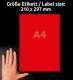 Avery Zweckform 210 x 297 mm méretű, piros színű nyomtatható öntapadós etikett címke