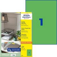 Avery Zweckform 210 x 297 mm méretű, zöld színű nyomtatható öntapadós etikett címke