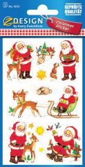   Avery Zweckform Z-Design No. 4053 karácsonyi papír matrica - Mikulás, szán és állatkák motívumokkal - kiszerelés: 3 ív / csomag (Avery Z-Design 4053)