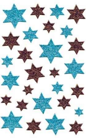 Avery Zweckform Z-Design No. 52766 karácsonyi csillogó matrica - kék és piros színű csillagok mintával - kiszerelés: 1 ív / csomag (Avery Z-Design 52766)