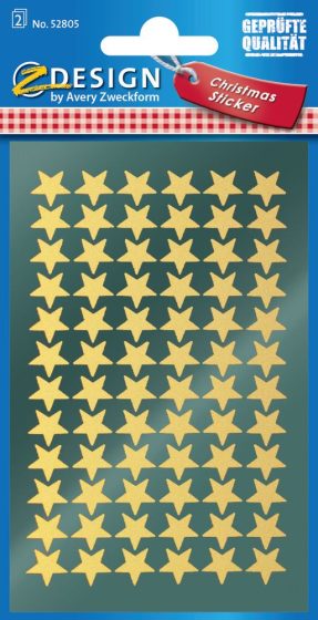 Avery Zweckform Z-Design No. 52805 magasfényű, öntapadó fólia matrica - arany színű csillagokkal - kiszerelés: 2 ív / csomag (Avery Z-Design 52805)