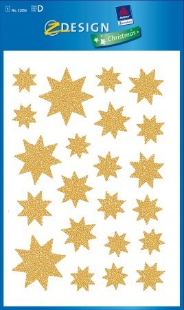 Avery Zweckform Z-Design No. 52856 karácsonyi ablakdekor matrica - arany csillagok mintával - kiszerelés: 1 ív / csomag (Avery Z-Design 52856)