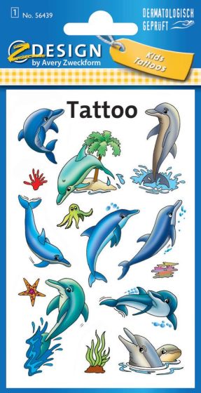 Avery Zweckform Z-Design No. 56439 öntapadó tetoválás matrica delfinek és tengeri állatok.