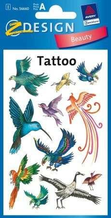 Avery Zweckform Z-Design No. 56660 tattoo (tetoválás) matrica madár motívumokkal - 1 ív / csomag (Avery Z-Design 56660)