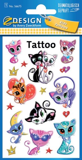 Avery Zweckform Z-Design No. 56675 öntapadó tetoválás matrica cicák, macskák motívumokkal.