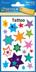 Avery Zweckform Z-Design No. 56734 öntapadó tetoválás matrica színes csillagok motívumokkal.