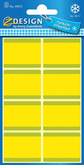 Avery Zweckform Z-Design No. 59373 papír matrica fagyasztott termékek feliratozására, megjelölésére - sárga színben - kiszerelés: 5 ív / csomag (Avery Z-Design 59373)