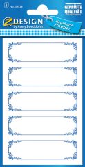   Avery Zweckform Z-Design No. 59528 papír matrica befőttes üvegre - díszes kék színű kerettel - kiszerelés: 3 ív / csomag (Avery Z-Design 59528)