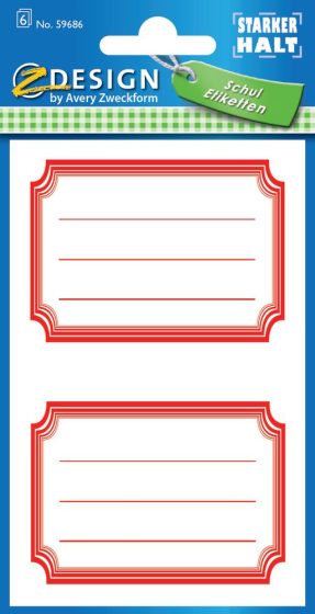 Avery Zweckform Z-Design No. 59686 öntapadó füzet matrica piros színű kerettel.