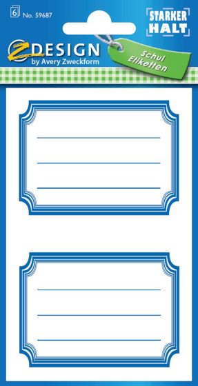 Avery Zweckform Z-Design No. 59687 öntapadó füzet matrica kék színű kerettel.
