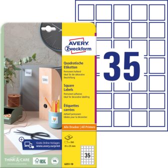 Avery Zweckform 6251-10 nyomtatható öntapadós termék címke