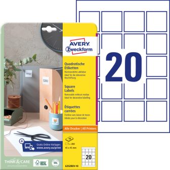 Avery Zweckform 6252REV-10 nyomtatható öntapadós termék címke