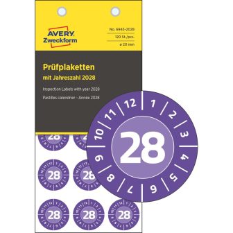 Avery Zweckform 6943-2028 felülvizsgálati címke 2028-as évszámmal Avery Zweckform 6943-2028 felülvizsgálati címke 2028-as évszámmal