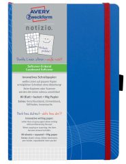   Avery Zweckform Notizio No. 7041 négyzethálós kötött füzet A5-ös méretben, kék színű puhafedeles borítóval (Avery 7041)