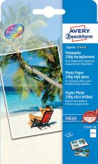   Avery Zweckform No. C2497-50 tintasugaras 100 x 150 mm (A6) méretű, 230 g -os különleges minőségű magasfényű fotópapír - 50 ív / doboz (Avery C2497-50)