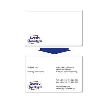 Avery Zweckform C32006-500 névjegykártya sima élekkel
