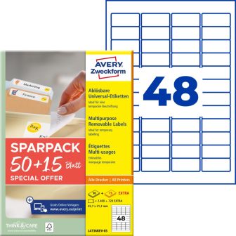 Avery Zweckform L4736REV-65 öntapadós etikett címke Avery Zweckform L4736REV-65 öntapadós etikett címke