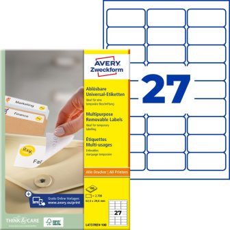 Avery Zweckform L4737REV-100 öntapadós etikett címke