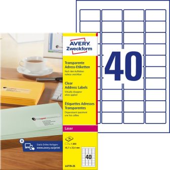 Avery Zweckform L4770-25 öntapadós etikett címke Avery Zweckform L4770-25 öntapadós etikett címke