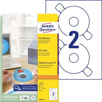 Avery Zweckform L6015-25 öntapadó CD címke