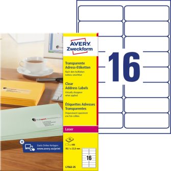 Avery Zweckform L7562-25 öntapadós etikett címke