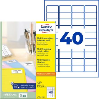 Avery Zweckform L7654-100 nyomtatható öntapadós jelölő címke