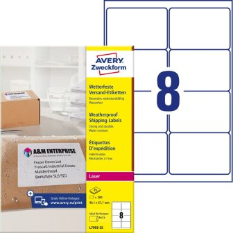 Avery Zweckform L7993-25 öntapadós etikett címke