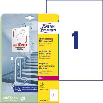 Avery Zweckform L8001REV-10 öntapadós antimikrobiális etikett címke