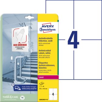 Avery Zweckform L8003REV-10 öntapadós antimikrobiális etikett címke