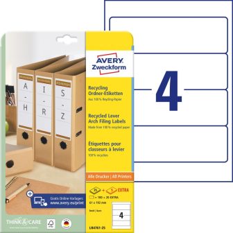 Avery Zweckform LR4761-25 nyomtatható öntapadós újrahasznosított iratrendező címke Avery Zweckform LR4761-25 nyomtatható öntapadós újrahasznosított iratrendező címke
