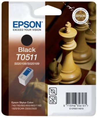 Epson T051140 tintapatron - fekete színű - 1 patron / csomag (Epson C13T05114010)