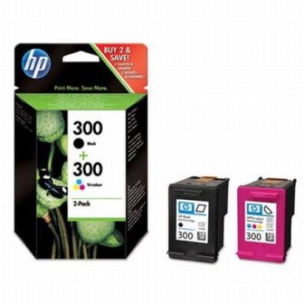 HP CN637E No. 300 csomag - 1 x HP CC640E, 1 x HP CC643E - black, colour (Hewlett-Packard CN637E)
