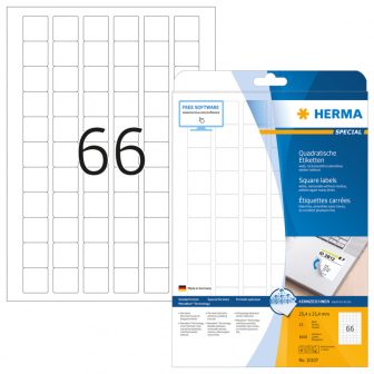 Herma 10107 nyomtatható négyzet alakú öntapadós visszaszedhető etikett címke