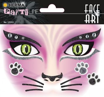 Herma Face Art No. 15310 öntapadó arc matrica "Cat" motívumokkal.