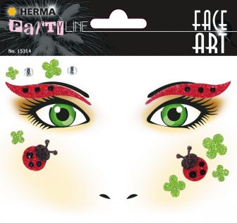Herma Face Art No. 15314 öntapadó arc matrica "Ladybird" motívumokkal.