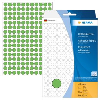 Herma 8 mm átmérőjű öntapadó zöld színű jelölő címke, jelölő pötty, jelölő pont