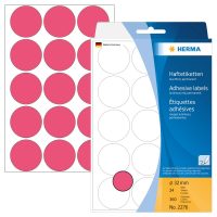 Herma 32 mm átmérőjű öntapadó neon piros színű jelölő címke, jelölő pötty, jelölő pont
