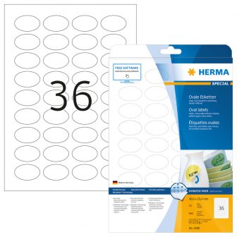 Herma 4380 nyomtatható ovális alakú öntapadós visszaszedhető etikett címke
