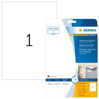 Herma 4866 öntapadós fehér időjárásálló címke tintasugaras nyomtatóhoz