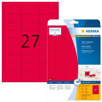 Herma 5045 neon piros színű öntapadó etikett címke