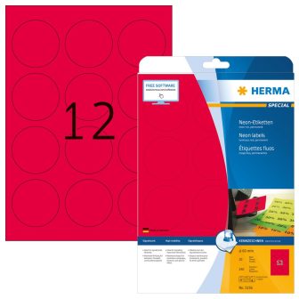 Herma 5156 neon piros színű öntapadó etikett címke